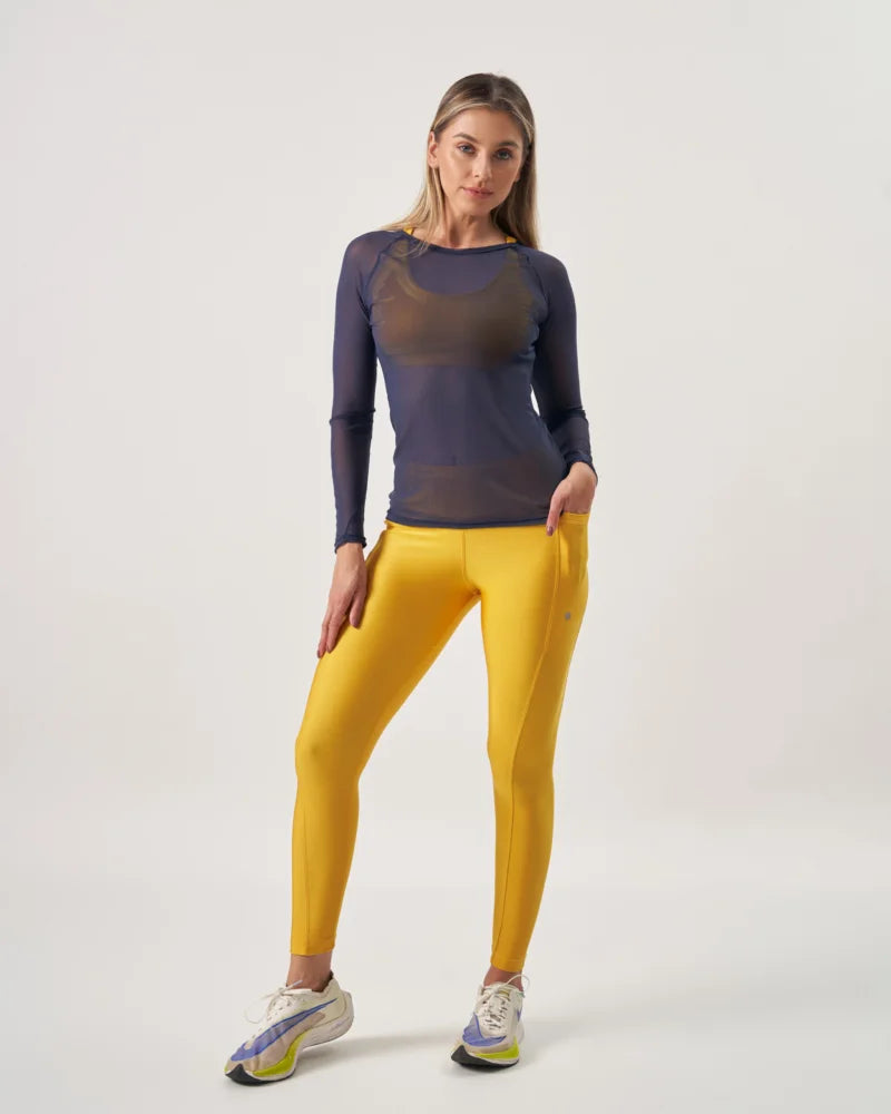 Blusa Tule Manga Longa